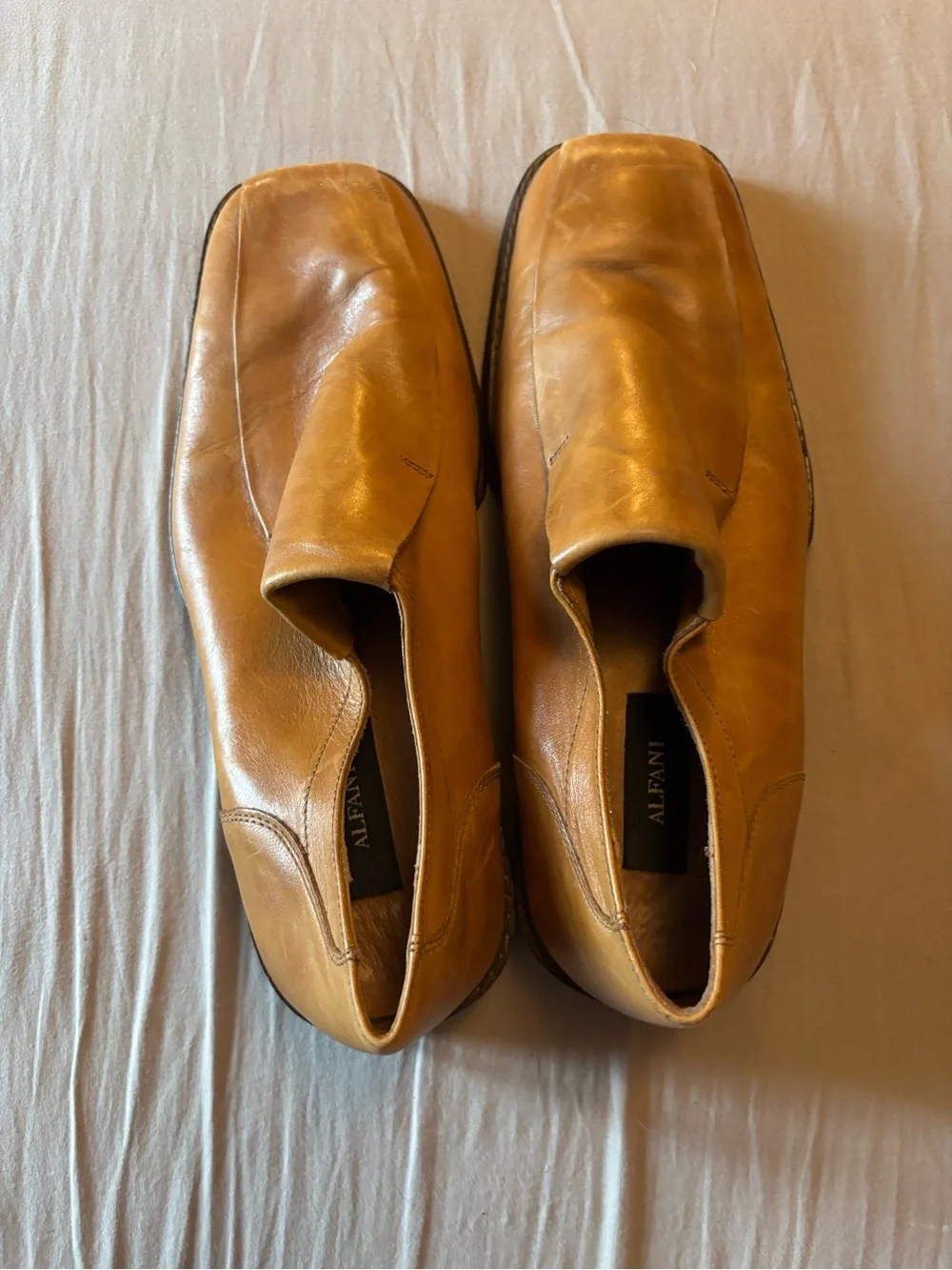 Alfani Men's Tan Slip-On Leather Loafers